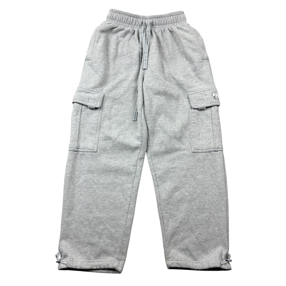 Pro Club Heavyweight Cargo Sweatpants Men Small Gray Fleece Baggy Streetwear Gym